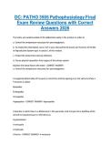 DC&colon; PATHO 3505 Pathophysiology Final &NewLine;Exam Review Questions with Correct &NewLine;Answers 2026 