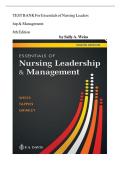 TEST BANK For Essentials of Nursing Leadership & Management 8th Edition 2024&comma; by Sally A&period; Weiss&comma; Verified Chapters 1 - 16&comma; &vert;&vert; Complete Newest Version &vert;&vert; Grade A&plus;&period;