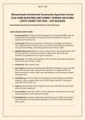 Massachusetts Unrestricted Construction Supervisor License &lpar;CSL&rpar; EXAM QUESTIONS AND CORRECT VERIFIED SOLUTIONS LATEST UPDATE THIS YEAR &ndash; JUST RELEASED&period;pdf&NewLine;&NewLine;