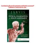 TEST BANK for -Physical Examination and Health Assessment 9th Edition by Carolyn Jarvis&comma; Ann Eckhardt &sol; All Chapters 1-32 &sol; COMPLETE GUIDE A&plus;