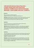 Colorado Life Insurance Exam Prep 2026 - Complete Study Guide with Actual Questions&comma; Verified Answers & Detailed Rationales &vert; Latest Update 2026&sol;2027 &vert; Graded A&plus;