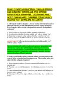 PRAXIS ELEMENTARY EDUCATION EXAM &ndash; QUESTIONS &NewLine;AND ANSWERS &vert; VERIFIED AND WELL DETAILED &NewLine;ANSWERS PLUS RATIONALES &vert; GUARANTEED PASS &vert; &NewLine;LATEST EXAM UPDATE &vert; EXAM PREP &vert; STUDY GUIDE &vert; &NewLine;PRACTICE TEST&vert; DOWNLOAD INSTANT PDF 