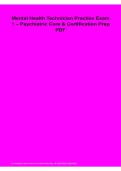 Mental Health Technician Practice Exam 1 Study Guide PDF 2026&sol;2027 &vert; Psychiatric Care&comma; Practice Questions & Certification Review