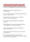 DEFENSIVE DRIVING COURSE FINAL EXAM QUESTIONS WITH CORRECT ANSWERS 2026