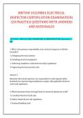 BRITISH COLUMBIA ELECTRICAL &NewLine;INSPECTOR CERTIFICATION EXAMINATION&vert; &NewLine;320 PRACTICE QUESTIONS WITH ANSWERS &NewLine;AND RATIONALES 