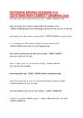 DEFENSIVE DRIVING SESSIONS 8-10 QUESTIONS WITH CORRECT ANSWERS 2026