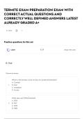 TERMITE EXAM PREPARATION EXAM WITH CORRECT ACTUAL QUESTIONS AND CORRECTLY WELL DEFINED ANSWERS LATEST ALREADY GRADED A&plus;