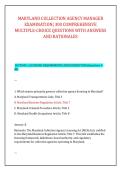 MARYLAND COLLECTION AGENCY MANAGER &NewLine;EXAMINATION&vert; 300 COMPREHENSIVE &NewLine;MULTIPLE-CHOICE QUESTIONS WITH ANSWERS &NewLine;AND RATIONALES