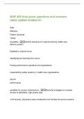 NUR 205 final exam questions and answers&NewLine;latest update Graded A&plus;&NewLine;Safe&NewLine;Effective&NewLine;Patient Centered&NewLine;Timely&NewLine;Equitable - Identify elements of a well-functioning health care&NewLine;delivery system&NewLine;Establish a national f