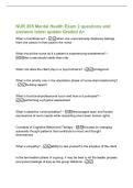 NUR 205 Mental Health Exam 2 questions and&NewLine;answers latest update Graded A&plus;&NewLine;What is transference&quest; - when one unconsciously displaces feelings&NewLine;from one person in their past to the nurse&NewLine;What should the nurse do if a patient is experiencing transference&quest;