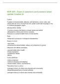 NUR 205 - Exam 2 questions and answers latest&NewLine;update Graded A&plus;&NewLine;Culture&NewLine;A pattern of shared beliefs&comma; attitudes&comma; self definitions&comma; norms&comma; roles&comma; and&NewLine;values that can occur among those who speak a particular language or live&NewLine;in a defined geographic regio
