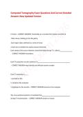 Computed Tomography Exam Questions And Correct Detailed &NewLine;Answers New Updated Version