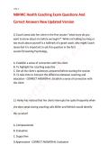 NBHWC Health Coaching Exam Questions And &NewLine;Correct Answers New Updated Version