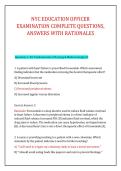 NYC EDUCATION OFFICER &NewLine;EXAMINATION COMPLETE QUESTIONS&comma; &NewLine;ANSWERS WITH RATIONALES 