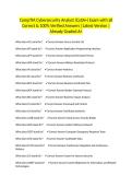 CompTIA Cybersecurity Analyst &lpar;CySA&plus;&rpar; Exam with all Correct & 100&percnt; Verified Answers &vert;Latest Version &vert;Already Graded A&plus;