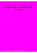 Oklahoma Tattoo License Study Guide PDF 2026&sol;2027 &vert; Safety&comma; Sanitation & Licensing Exam Prep