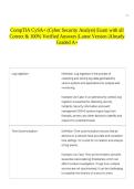 CompTIA CySA&plus; &lpar;Cyber Security Analyst&rpar; Exam with all Correct & 100&percnt; Verified Answers &vert;Latest Version &vert;Already Graded A&plus;