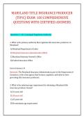 MARYLAND TITLE INSURANCE PRODUCER &NewLine;&lpar;TIPIC&rpar; EXAM&colon; 100 COMPREHENSIVE &NewLine;QUESTIONS WITH CERTIFIED ANSWERS
