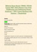 Midterm Exam Review&colon; NR602 &sol; NR 602 &lpar;Latest 2026 &sol; 2027&rpar; Primary Care of the Childbearing and Childrearing Family Practicum &vert; 100&percnt; Correct Questions with Answers &ndash; Chamberlain