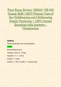 Midterm & Final Exam Review&colon; NR602 &sol; NR 602 Primary Care of the Childbearing and Childrearing Family Practicum &lpar;Latest 2026 &sol; 2027 Updates STUDY BUNDLE WITH COMPLETE SOLUTIONS&rpar; &vert; 100&percnt; Correct &vert; Grade A - Chamberlain