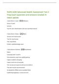 NURS 5220 Advanced Health Assessment Test 2&NewLine;Prep Exam questions and answers Graded A&plus;&NewLine;latest update&NewLine;Cranial Nerve I &lpar;one&rpar; -Olfactory&NewLine;Sense of smell&NewLine;Sensory&NewLine;Test for odor identification &lpar;rule out nasal obstruction&rpar;&NewLine;Cranial Nerve II &lpar;two&rpar; -
