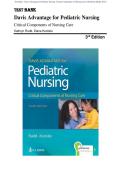 Test Bank - Davis Advantage for Pediatric Nursing&colon; Critical Components of Nursing Care 3rd Edition &lpar;Rudd&comma; 2023&rpar; Chapter 1-22&vert;  All Chapters with Answers and Rationales