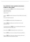 Nurs 5220 test 1 Exam questions and answers&NewLine;Graded A&plus; latest update&NewLine;Eczematous dermatitis -Most common inflammatory skin disorder&colon;&NewLine;Irritant contact dermatitis&NewLine;Allergic contact dermatitis&NewLine;Atopic dermatitis&NewLine;Folliculitis -Inflammation and infection of 