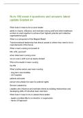 Nurs 102 exam 4 questions and answers latest&NewLine;update Graded A&plus;&NewLine;What does it mean to be a nurse leader&NewLine;ability to inspire&comma; influence&comma; and motivate nursing staff and other healthcare&NewLine;workers to work together to achieve their highest potential and collect