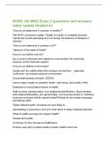 NURS 102 WKU Exam 3 questions and answers&NewLine;latest update Graded A&plus;&NewLine;"How do we determine if a person is healthy&quest;"&NewLine;The WHO constitution states&colon; "Health is a state of complete physical&comma;&NewLine;mental and social well-being and not merely the 