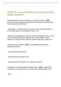 NURS 102 - Exam 4 questions and answers latest&NewLine;update Graded A&plus;&NewLine;Inter-professional Teams and Healthcare Quality and Safety - -&NewLine;teamwork among healthcare professionals is associated with the provision&NewLine;of safe&comma; high-quality patient care&NewLine;- participation
