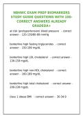 NBHWC Biomarkers Study Guide 2026 &vert; Exam Prep Questions & Answers&NewLine;&NewLine;