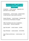 Microbiology 3407 Exam 1 &vert; Questions & Complete Solutions &vert; Study Guide&NewLine;&NewLine;