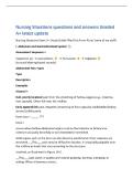 Nursing Situations questions and answers Graded&NewLine;A&plus; latest update&NewLine;Nursing Situations Exam 3 &equals; Study Guide Filled Out From Ai &lpar;w&sol; some of my stuff&rpar;&NewLine;I&period; Abdomen and Gastrointestinal System&NewLine;Assessment Sequence &equals;&NewLine;Inspection &srarr; Auscultation &srarr; Percussion &srarr; Pa