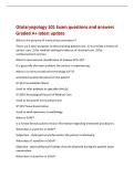 Otolaryngology 101 Exam questions and answers&NewLine;Graded A&plus; latest update&NewLine;What is the purpose of medical documentation&quest;&NewLine;There are 3 main purposes to documenting patient care&period; 1&rpar; to provide a history of&NewLine;patient care&period; 2&rpar; for medical and legal evidence of re