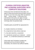 Florida Certified Adjuster Pre-Licensing 2026 &vert; Questions & Complete Solutions&NewLine;&NewLine;