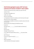 Otorhinolaryngological surgery &lpar;ENT Sx&rpar; Exam&NewLine;questions and answers Graded A&plus; latest update&NewLine;The portion of the external ear that is visable at the sides of the head&NewLine;Auricula or Pinna&NewLine;The 3 bones in the middle ear are&colon;&NewLine;malleus&comma; incus&comma; stapes&NewLine;What is t