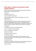 Patho Exam 1 questions and answers latest&NewLine;update Graded A&plus;&NewLine;After ovulation&comma; the uterine endometrial cells divide under the influence of&NewLine;estrogen&period; This is an example of hormonal&colon;&NewLine;Hyperplasia&NewLine;Reperfusion injury to cells&colon;&NewLine;involves formation of free rad