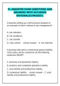 FL Adjuster Exam 2026 &vert; Questions & Answers with Rationales &vert; Passed Study Guide&NewLine;&NewLine;