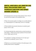 DENTAL ANESTHESIA 4DD SEMESTER ONE FINAL EVALUATION SCRIPT 2026 THOROUGH QUESTIONS AND EXPERT ANSWERS GRADED A&plus;&period;pdf&NewLine;&NewLine;