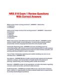 NRS 316 Exam 1 Review Questions With Correct Answers