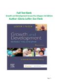 Test Bank For Growth and Development Across the Lifespan 3rd Edition By Gloria Leifer&semi; Eve Fleck