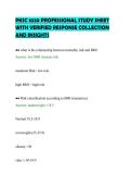 PKSC 1020 PROFESSIONAL STUDY SHEET &NewLine;WITH VERIFIED RESPONSE COLLECTION &NewLine;AND INSIGHTS 