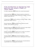 PLTW Introduction to Engineering Exam&NewLine;questions and answers Graded A&plus;&vert;&NewLine;latest update&NewLine;Four fields of engineering - Chemical&comma; civil&comma; electrical&comma; and mechanical&NewLine;Chemical engineering - Applies chemistry and physics to design and is&NewLine;responsible for creati