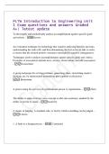 PLTW Introduction to Engineering Unit&NewLine;1 Exam questions and answers Graded&NewLine;A&plus;&vert; latest update&NewLine;To thoroughly and methodically analyze accomplishment against specific goals&NewLine;and criteria&period; - Assess&NewLine;An evaluation technique for technology that requires analy