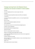 Portage Learning Psych 101 Module 3 Exam&NewLine;questions and answers Graded A&plus; latest update&NewLine;Sensation&NewLine;The nerve impulses sent from a sensory organ to the brain&period;&NewLine;Perception&NewLine;Psychological process by which we make sense of the nurse impulses&period;&NewLine;Transduction&NewLine;