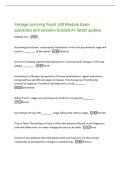 Portage Learning Psych 140 Module Exam&NewLine;questions and answers Graded A&plus; latest update&NewLine;Module one -&NewLine;According to Erickson&comma; unsuccessful completion of the first psychosocial stage will&NewLine;result in &lowbar;&lowbar;&lowbar;&lowbar;&lowbar;&lowbar;&lowbar;&lowbar; of the world -Mistrust&NewLine;Someone studying cognitive