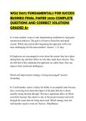 WGU D072 FUNDAMENTALS FOR SUCCESS BUSINESS FINAL PAPER 2026 COMPLETE