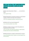 POLI 2051 ACTUAL TEST QUESTIONS WITH &NewLine;VERIFIED ANSWERS COMPLETE EXAM &NewLine;REVIEW 
