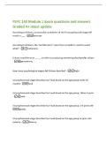 PSYC 140 Module 1 Exam questions and answers&NewLine;Graded A&plus; latest update&NewLine;According to Erikson&comma; unsucessful completion of the first psychosocial stage will&NewLine;result in &lowbar;&lowbar;&lowbar; -mistrust&NewLine;According to Erikson&comma; the "terrible two's" stem from a 