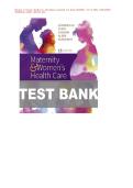 Maternity and Women's Health Care 12th Edition by Deitra Leonard Lowdermilk Shannon E&period; Perry Kitty Cashion Kathryn Rhodes Alden and Cynthia L&period; Bobak Test Bank Updated Latest 2026&ndash;2027 Maternal Newborn Nursing Obstetric Nursing Women's Health